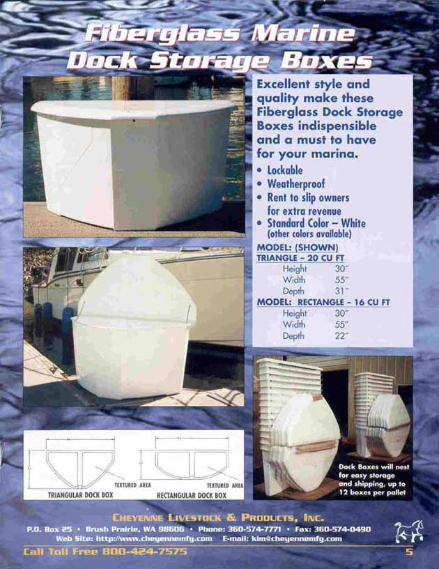 Fiberglass Marine Dock Storage Boxes